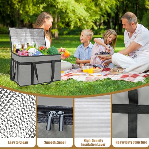 PEASUG Insulated Food Delivery Bag, XXXL Catering Bag for Keep Food Warming - color: Grey, size: XXX-Large