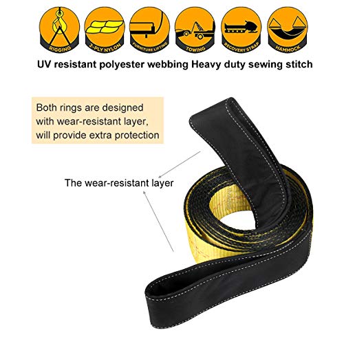 Lift Sling Straps 10'x2 15,000 Pound Capacity 2-Pack Heavy Duty Lifting Slings Web Sling Tree Saver Recovery Strap Web Sling Winch Strap Yellow - color: 10'x2" 15,000 Pound Yellow