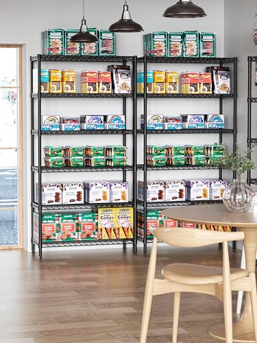 Golpart 6Tier Adjustable Storage Shelves Metal Wire Shelving Standing Shelf - color: Black, size: 6-tier-14"Dx36"Wx72"H