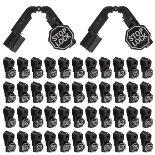 uxcell Pegboard Hook Stop Locks, 4mm Black Display Hook Locks 50Pcs - color: Black, size: 4mm