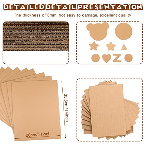 Zonon 50 Pack Corrugated Cardboard Sheets, 3 mm Flat, 14 x 11 Inch, Brown - color: Brown, size: 14 x 11 Inch