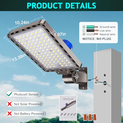 240W LED Parking Lot Light Dusk to Dawn Photocell 4Pack 36000LM - size: 240W/Wall Mount/4PC