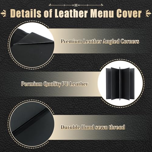 5Pcs 5 Page 8 View Restaurant Menu Covers Holders 4.25" X 11" - size: 5 Page 8 View