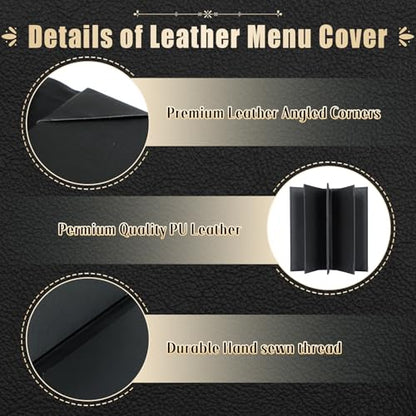5Pcs 5 Page 8 View Restaurant Menu Covers Holders 4.25" X 11" - size: 5 Page 8 View