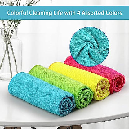 HOMEXCEL 100PK Microfiber Cleaning Cloth, Cleaning Rag for Home, 11.5x11.5 - color: Multicolor
