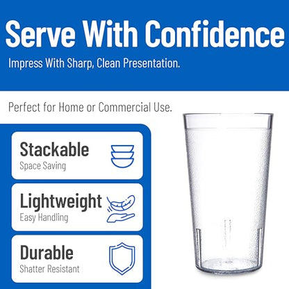 Carlisle Plastic Tumbler, 16 oz, Pebble Textured, Stackable, 24-Pack