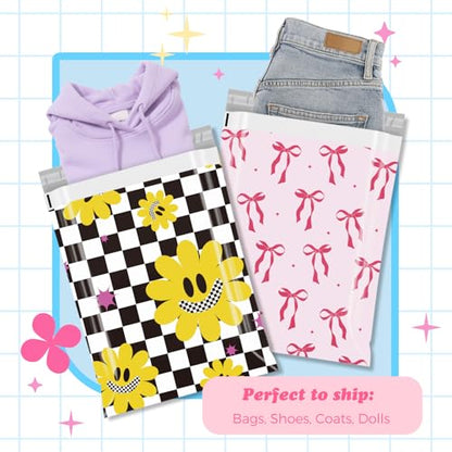 Fuxury Poly Mailers 14.5x19" 50pcs,Cute Shipping Bags for Clothes,Groovy - color: Groovy Flower, size: 14.5x19" 50pcs