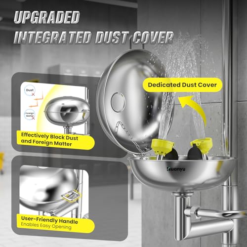 Huanyu Emergency Shower and Eye Wash Station OSHA Approved Eyewash Station - style: With Dust Cover