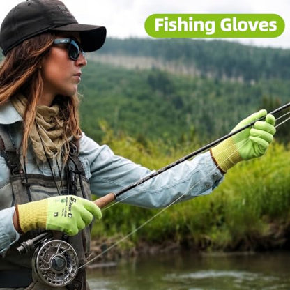 Schwer 12 Pairs ANSI A6 Cut Resistant Gloves, Breathable, CR3186, M - color: Yellow, size: Medium