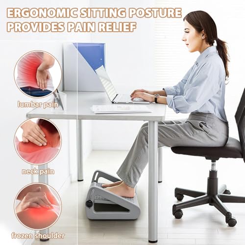 CasaZenith Foot Rest, Six Heights Adjustable Foot Rest Under Desk at Work - color: Gray