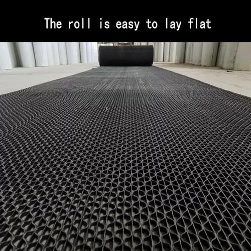 PVC Drainage Floor Mat Non-Slip Commercial Wet Area Mat for Outdoor and Indoor Restaurant Kitchen Bar Swimming Pool Splash Matting Water Drain Flooring Mat (Black, 3FTX16.4FT) - size: 3FTX16.4FT