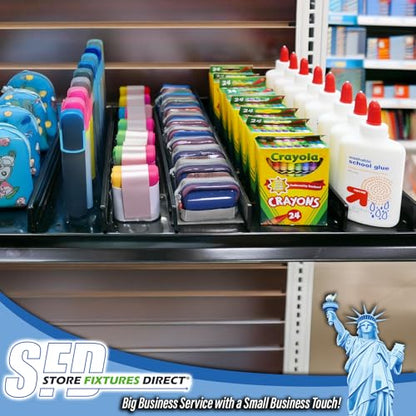 Black Extendable Adjustable Depth Gondola Shelf Dividers for Shelves 14" to 22" D, 50 Pack - size: 50 Pack
