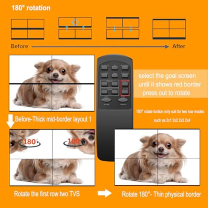 Video Wall Controller 3x3 HDMI Video Image Processor, Support 3840x2160/30HZ HDMI Input & DVI Input, 9-Screen Splicing TV Wall Controller, Support 180 Degree Rotation 3x3 3x2 2x2 3x1 1x4 2x3 4x2 2x4