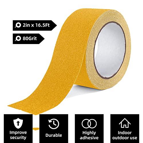 Reniteco 2" x16.5Ft Anti Slip Tape Yellow Heavy Duty Grip 1PC - color: 01-Yellow, size: 2in x 16.5Ft