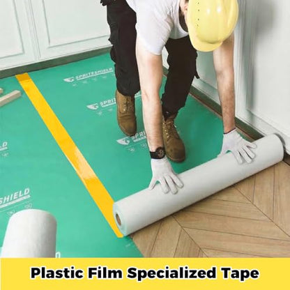 SWRT 2" x 110FT Yellow Floor Marking Tape and Dance Splicing Tape, Caution Gym Floor Tape Warning Safety Stripe Tape for Floor Marking, Athletics, School, Restaurants, Equipment and More