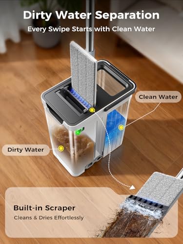 Mop and Bucket Set | Auto-Spray Cleaning | Dirty Water Separation