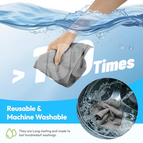 Microfiber Cleaning Cloth, Gray, 24 Pack - color: Gray
