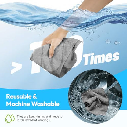 Microfiber Cleaning Cloth, Gray, 24 Pack - color: Gray