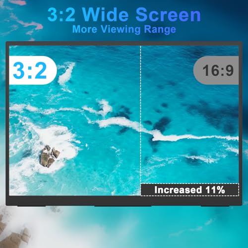 Topmonitor Small Portable Monitor 10.5" 500 Nits 2000:1 FHD 1280P IPS Screen, Ultra-Slim Mini Monitor w/Kickstand & Dual Speaker, USB C HDMI HDR Portable Gaming Monitor, Travel Monitors for Laptop PCs