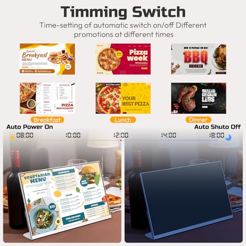 27 Inch Desktop Digital Menu Board, HD Digital Signage Retail Store Monitor, Commercial Display Advertising Screen Android with CMS, Electronic Menu Display for Milk Tea Shop/Restaurant - size: 27 Inch
