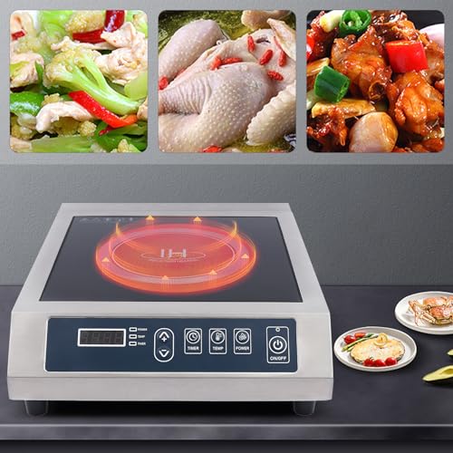 Professional Portable Induction Cooktop, Commercial Range Countertop Burner, 1800 Watts Induction Burner,Countertop Induction Cooktop Hob Push-Button Control Cooker Stove Induction Oven