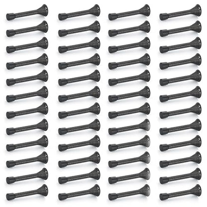 Ravinte Door Stoppers, 48 Pack Black Spring Door Stops with Rubber Bumper - color: Black