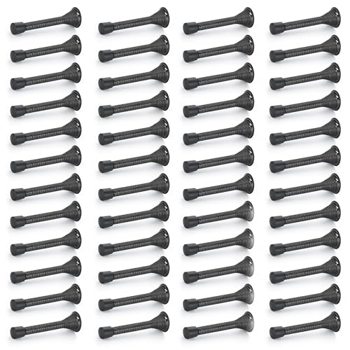 Ravinte Door Stoppers, 48 Pack Black Spring Door Stops with Rubber Bumper - color: Black