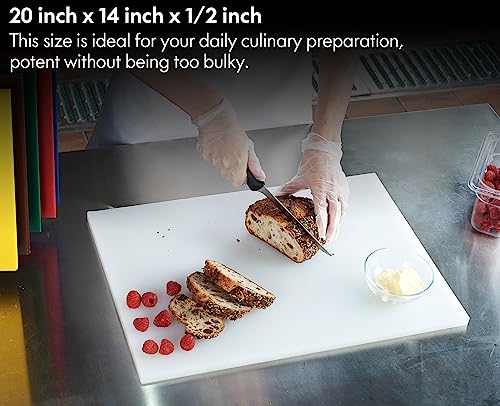 CURTA Cutting Boards for Kitchen, 20" x 14" x 0.5" 4-Piece (White, Red, Green, Blue) Color Coded Plastic Chopping Board with Anti Slip Surface Dishwasher Safe - color: 4-Color Set, size: 20 x 14 IN