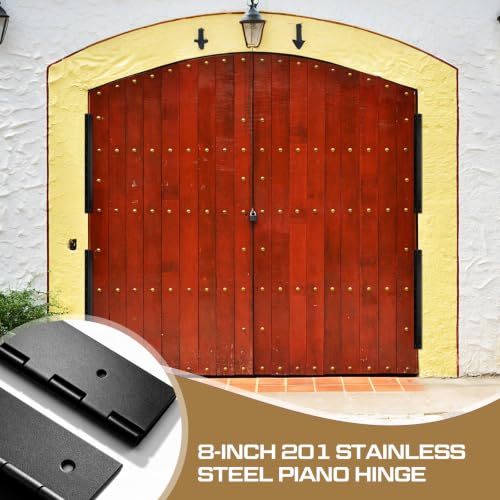 Zonon 4 Pack Heavy Duty Piano Hinge 12'' x 3'' Width 0.060'' Thick, Black - color: Black, size: 12''