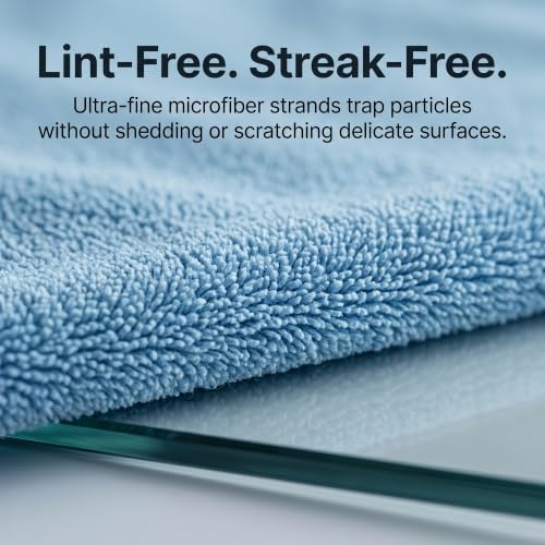 12" x 12" Microfiber Towel Roll, 100 Pack Blue Tear Away Cleaning Cloth