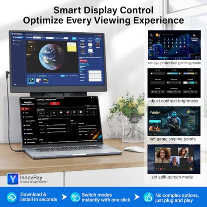 CIDETTY Laptop Screen Extender 15.6", FHD 1080P Detachable Monitor Portable - color: 15.6” Black