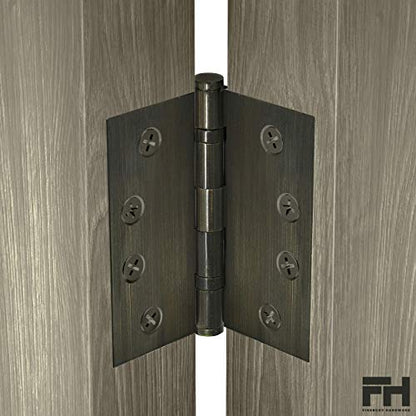 Solid Brass Door Hinge Heavy Duty Ball Bearing 4x4 Inch - Set of 24 Hinges (Antique Brass) - color: Antique Brass