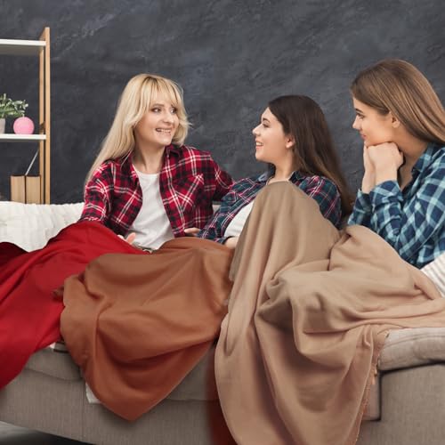 Kinlop 60 Packs Fleece Throw Blanket Bulk 60x50 Inch Soft Lightweight - color: Chic Color