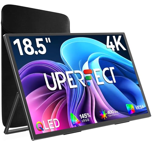 UPERFECT Portable Monitor 4K 60Hz 18.5", 145% sRGB QLED Laptop Monitor - size: 18.5