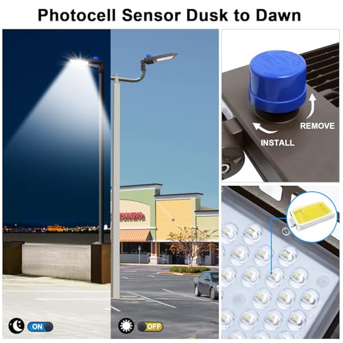 300W LED Parking Lot Lights, 45000LM Dusk to Dawn Pole Mount 3Pack - size: 300W/3Pack