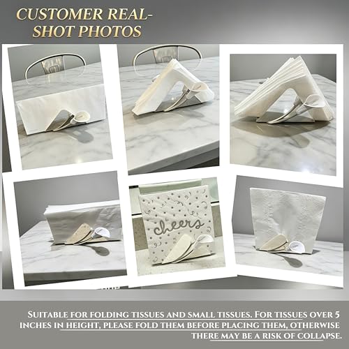 Napkin Holder for Table, Upright Paper Dispenser with Lily (silvery),wedding gift - color: Silver