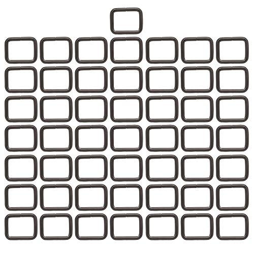 BIKICOCO Metal Rectangle Ring Buckles Square Strap Webbing Belt Rings for Bag Purse Non Welded 3/4 x 5/8 Inch - color: Gunmetal X 50 Pcs