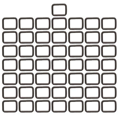 BIKICOCO Metal Rectangle Ring Buckles Square Strap Webbing Belt Rings for Bag Purse Non Welded 3/4 x 5/8 Inch - color: Gunmetal X 50 Pcs