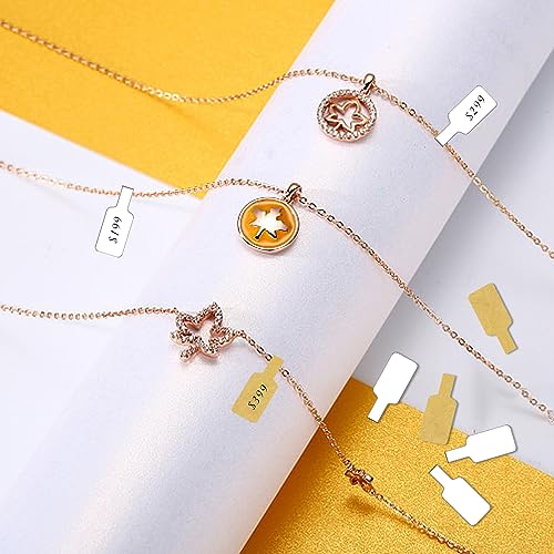 White Jewelry Price Labels,Any Pen Will not be Smeared,No Glue in the Middle Folding Part,Suitable for Jewelry handicrafts,etc. (600 PCS,1 Bag) - color: White, size: One bag