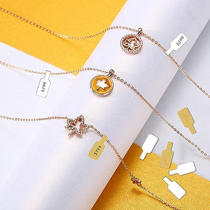 White Jewelry Price Labels,Any Pen Will not be Smeared,No Glue in the Middle Folding Part,Suitable for Jewelry handicrafts,etc. (600 PCS,1 Bag) - color: White, size: One bag