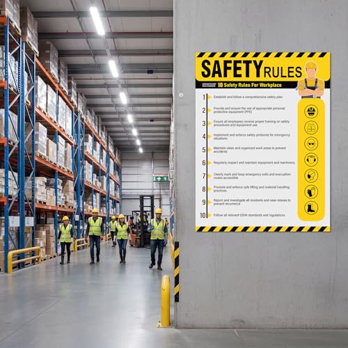 3 Pcs Workplace Safety Rules Poster, Safety Rules - style: Safety Rules