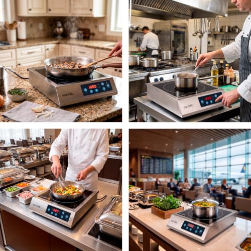 eurodib Commercial Induction Cooktop, 1800W Single Burner, Touch C – CI1800