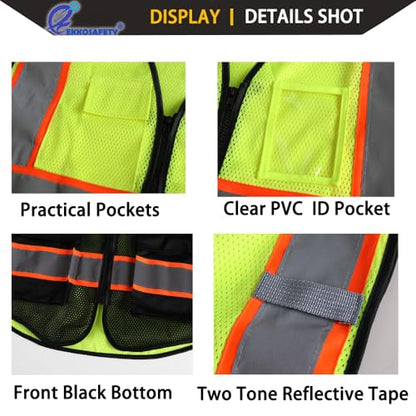 Hi Vis Reflective Safety Vest for Men Women,EK175,Yellowblack,M - color: Yellowblack, size: Medium