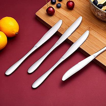 Aebeky 16-Piece Stainless Steel Table Knives,Dinner Knives Set,9.1-Inch (16-Piece) (Pack of 2) - size: 16-Piece (Pack of 2)