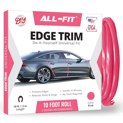 All-Fit Automotive Car Door Edge Protector Made in the USA (10 Ft - Pink) - color: Pink