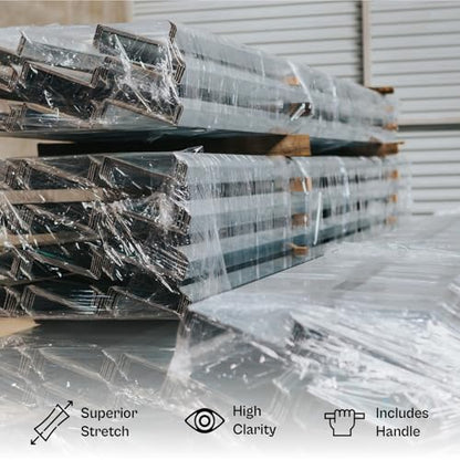Mini Banding Stretch Wrap, 12 Rolls, 6 Inch x 1000 Feet, 80 Gauge, Includes Handle, Clear Small Plastic Cling Film for Pallets Moving Storing - size: 6 Inch, style: 80 GA