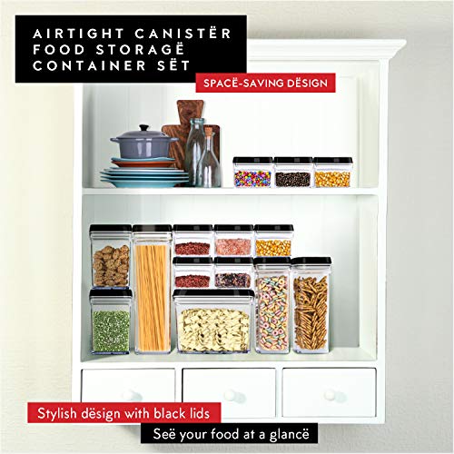 DWËLLZA KITCHEN Set of 6 Mini Airtight Food Storage Containers with Lids - Clear Plastic Small Pantry Containers for Spices, Candy, Nuts, Coffee or Tea, BPA-Free, Keeps Food Fresh & Dry - color: 05 - 0.4 liter (Set of 6)