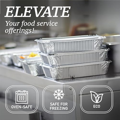 110 Pack - 2.25LB Aluminum Pans with Cardboard Lids - To go Foil Containers with Lids - Disposable Food Containers - Foil Take Out - Meal Prep Trays Foil Tins Freezer Meals Comercial - size: 2.25 LB