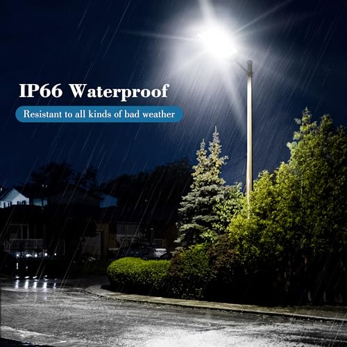 OKPRO Solar Street Light Outdoor, IP66 Waterproof Solar Lights Outdoor - size: 15000-2P