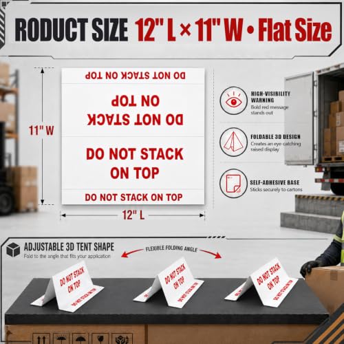 Novabright 100 Pack Do Not Stack Tent Labels for Safe Shipping Pallets